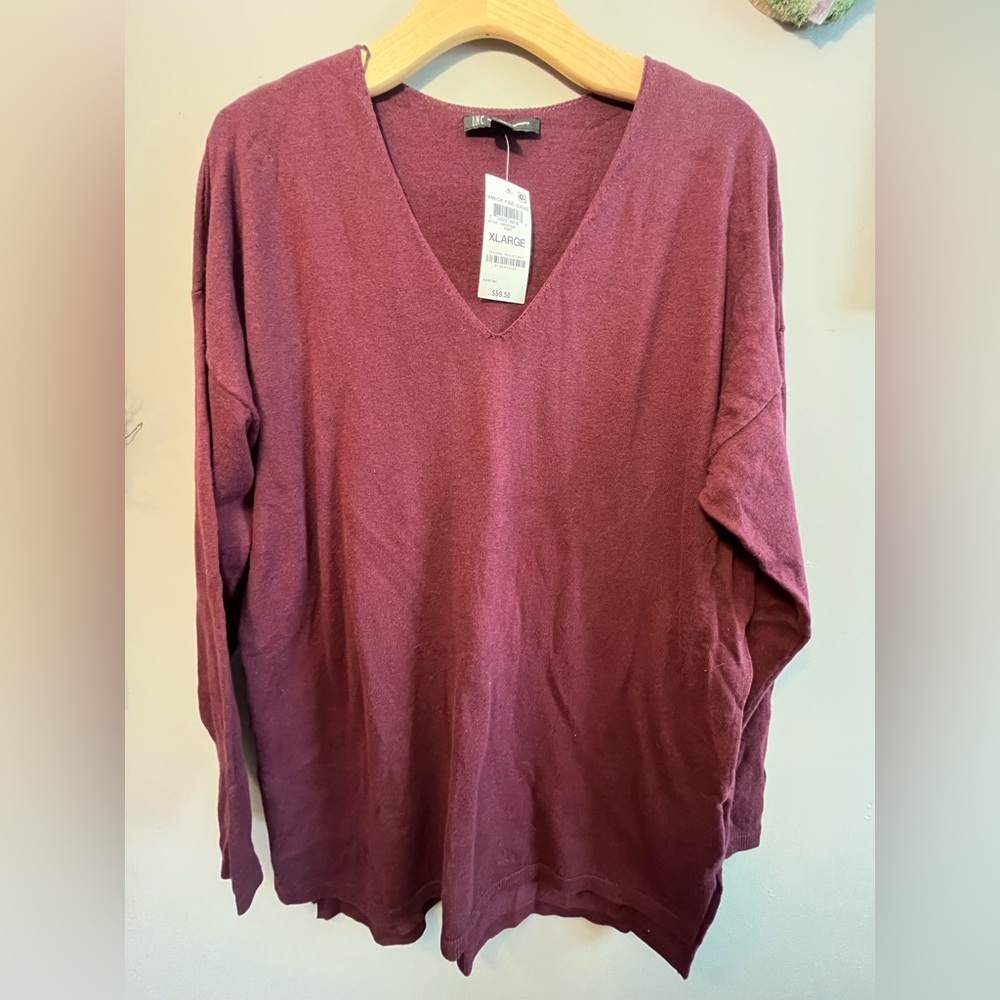 🌟 I•N•C | V-neck Tunic Sweater
